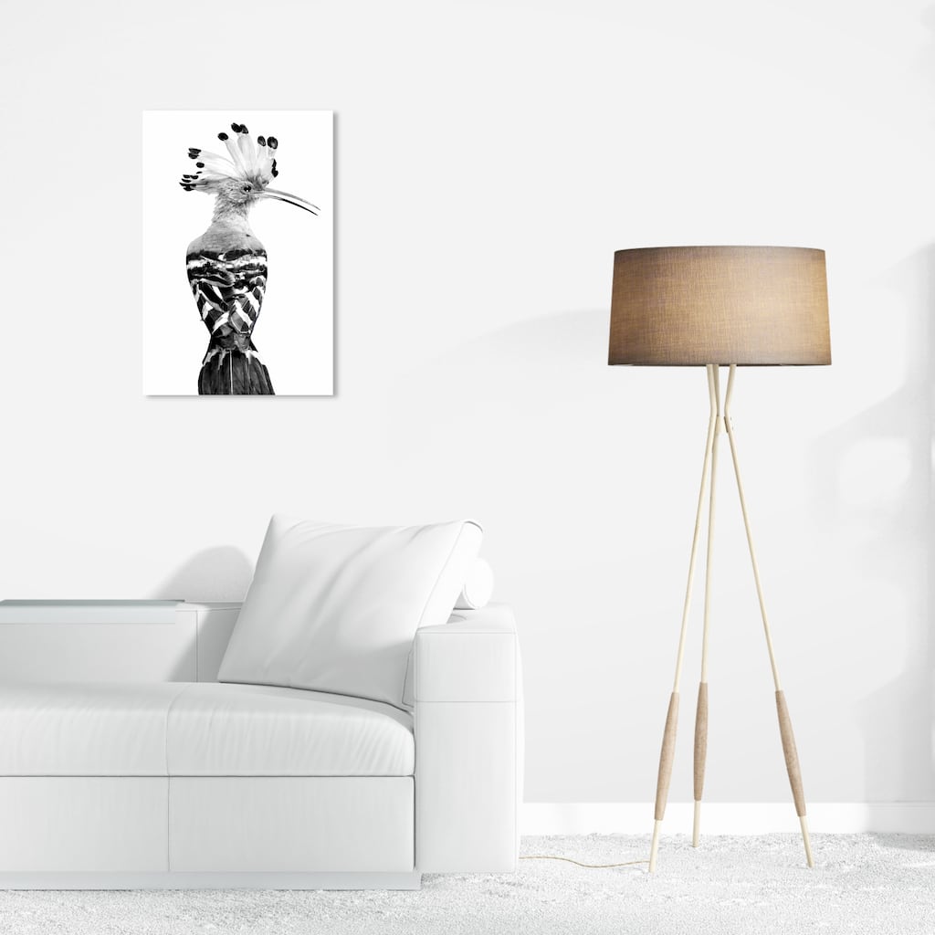 Wynwood Studio Canvas Animals Hoopoe Black and White Black and Glam Wall Art Canvas Print