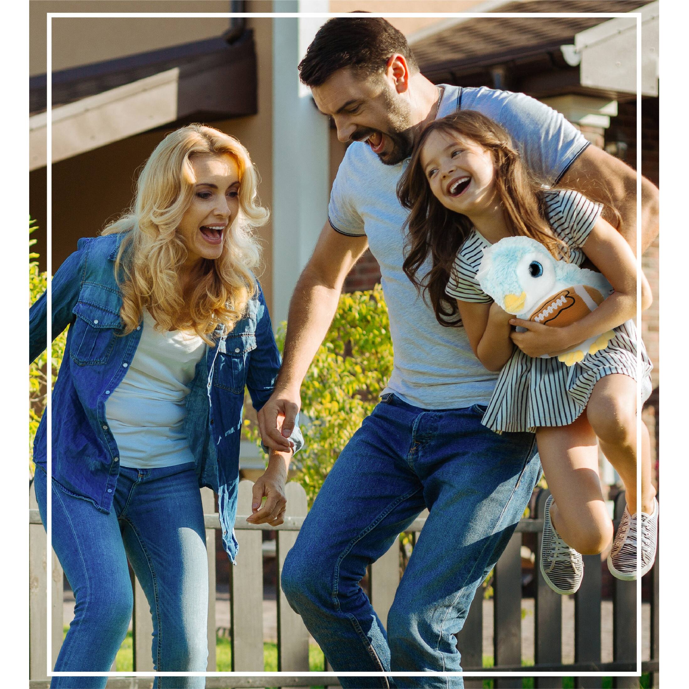 DolliBu Soft Huggable Blue Penguin Stuffed Animal with Football Plush