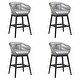 preview thumbnail 31 of 69, Tutti Frutti Solid Eucalyptus Wood and Rope Outdoor Patio Counter or Bar Height Barstool