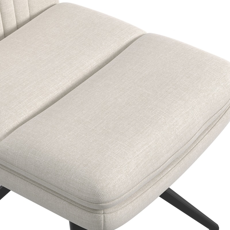 Javlergo Office Chair No Wheels Upholstered Desk Chair with Metal Legs Modern Vanity Chair Computer Task Chair for Home Office