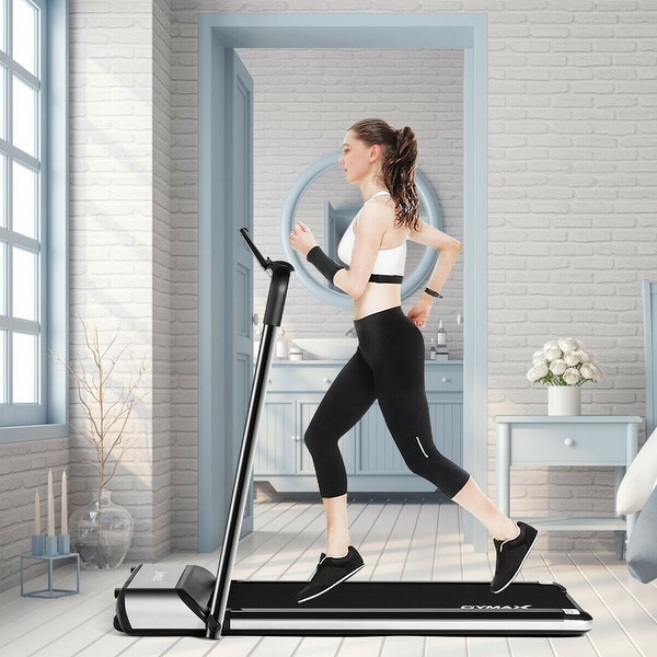 gymax folding treadmill 1100w electric motorized running jogging walking machine