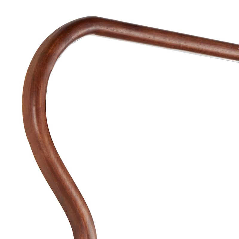 Wood Abstract Wavy Wall Mirror - Brown - Roche River Decor