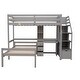 preview thumbnail 9 of 16, Twin Size Loft Bed with a Stand-alone Bed, Storage Staircase, Desk, Shelves and Drawers, Gray