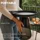 preview thumbnail 11 of 13, Black Titanium Coffee Table with Smoky Gray Glass Base, Round 19x20