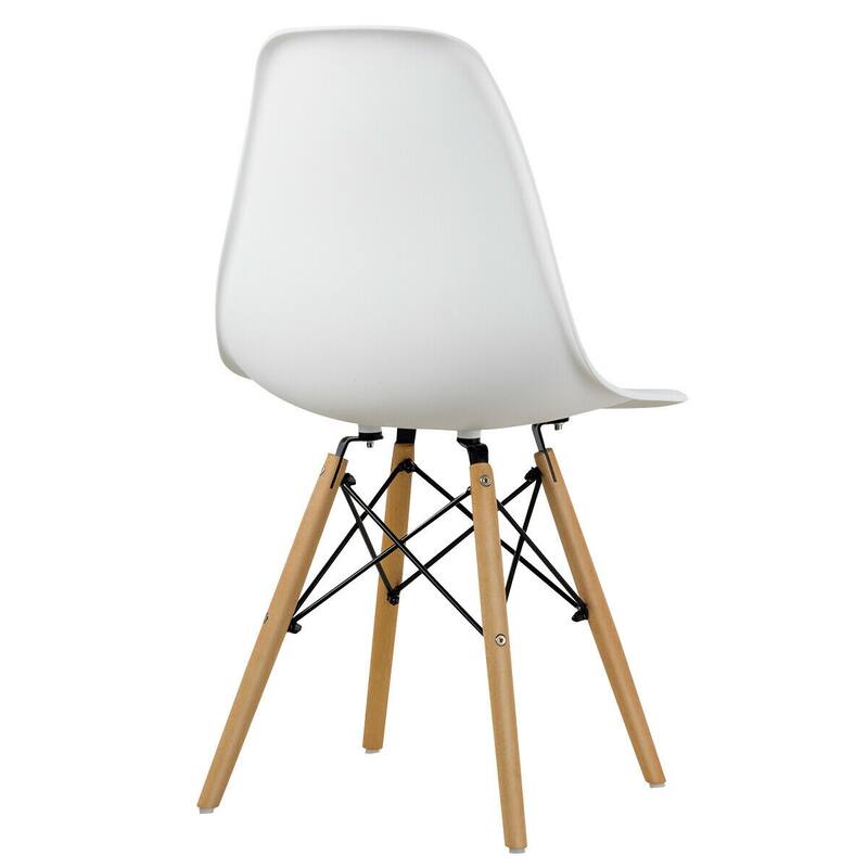 Gymax Set of 4 Modern Dining Side Chair Armless Home Office w/ Wood