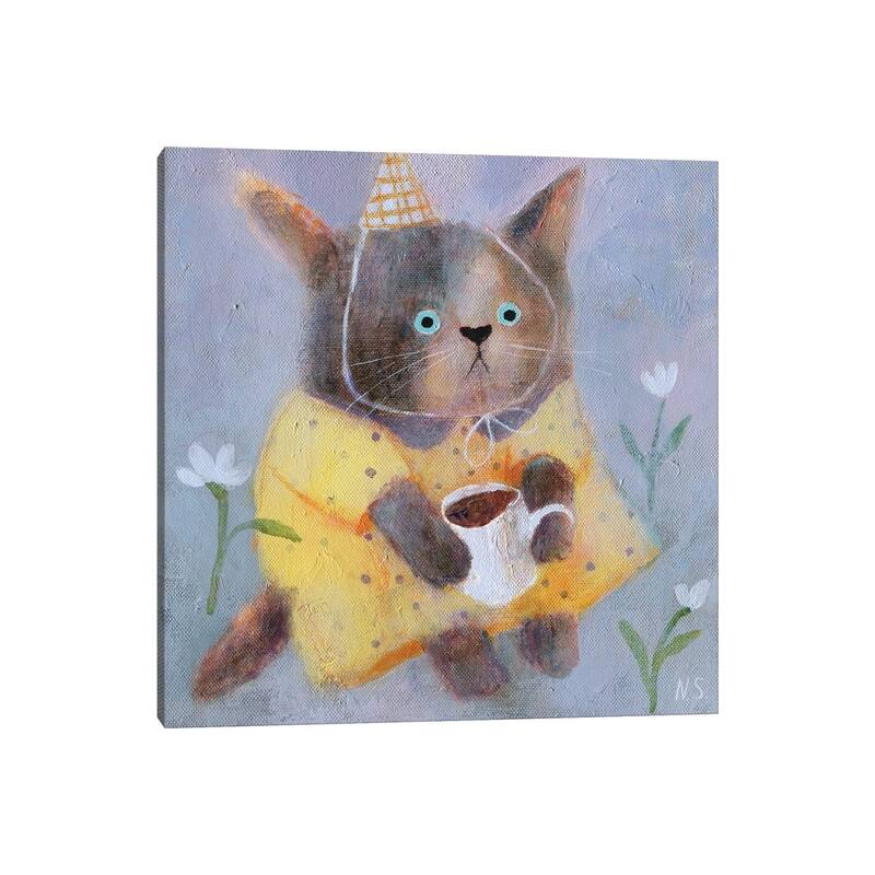 iCanvas "Morning Cat In Yellow Dress" by Natalia Shaloshvili Canvas Print