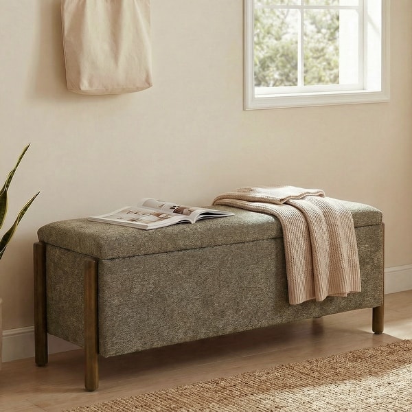 Multi-function Storage Ottoman Bench-Suitable for Bedroom, End of Bed, and Entryway, with Hidden Storage Space - Brown