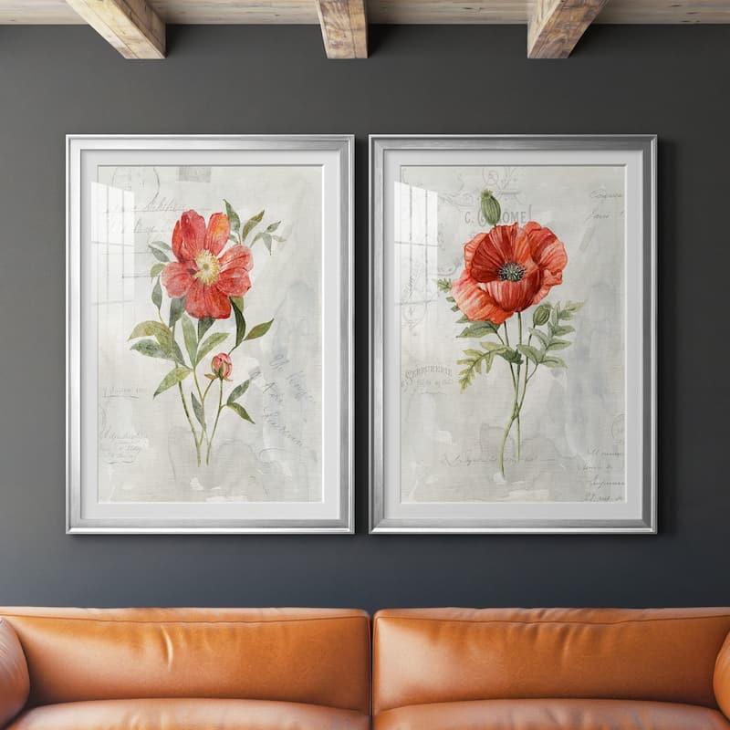 Linen Peony Premium Framed Print - Ready to Hang