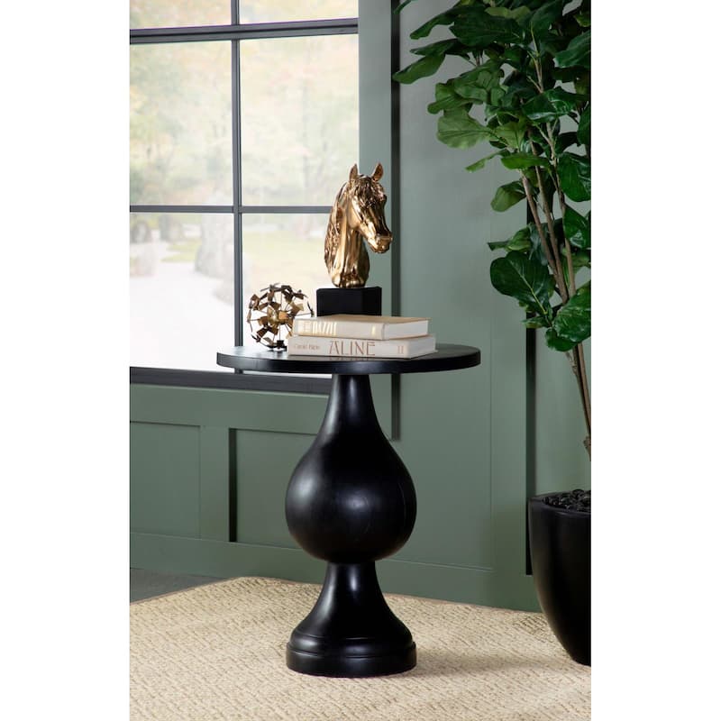 Stain Pedestal Accent Table