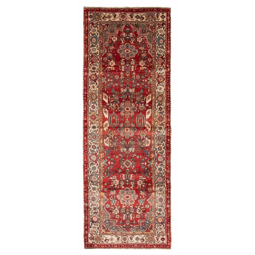 ECARPETGALLERY Hand-knotted Andelz Red Wool Rug - 3'10 x 10'8
