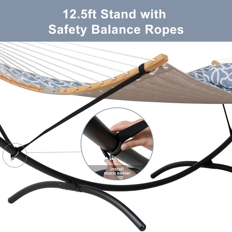 Portable Freestanding Hammock with Curved Stand for Outside