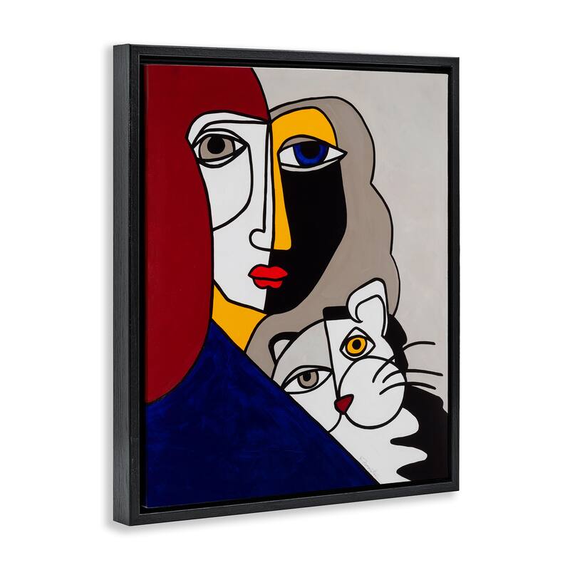 Stupell Bold Primaries Mod Portraits Framed Floater Canvas Wall Art Design By Ruth Fromstein