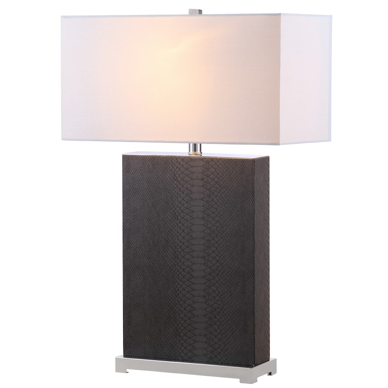 SAFAVIEH Lighting Cristin 28-inch Faux Alligator Grey Table Lamp (Set of 2) - 18"x8 x27.75 - 18Wx8Dx28H