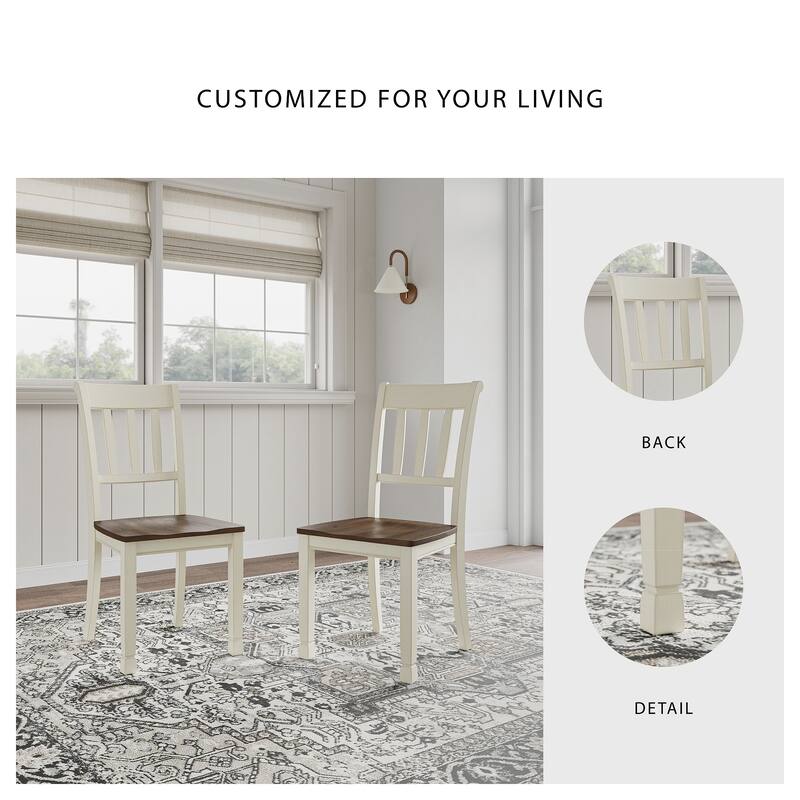 Signature Design by Ashley Whitesburg Brown and White Dining Chairs (Set of 2)