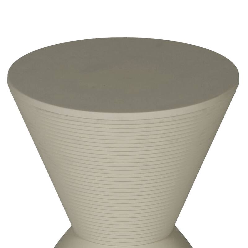 Niya 17 Inch Side End Table, Round Top, Pedestal Base, Indoor Outdoor, Gray