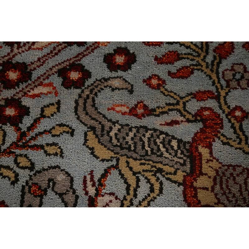 Traditional Blue Ziegler Indian Runner Rug Hand-Knotted Wool Carpet - 2'7"x 8'0"