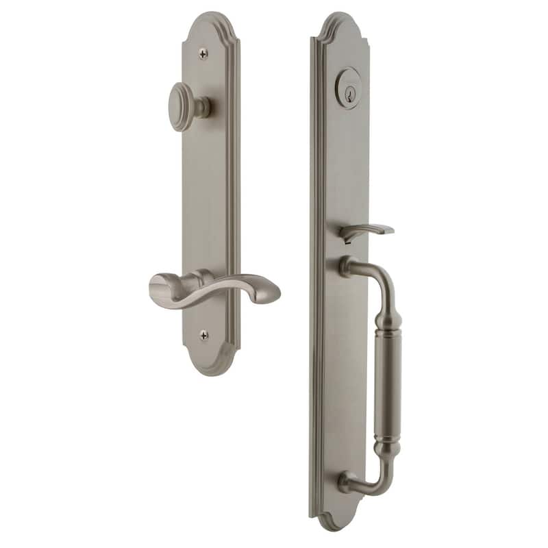 Grandeur Arc Solid Brass Rose Left Handed Keyed Entry Single Cylinder