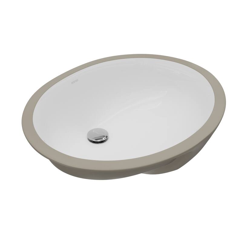 Karran 19-1/4" Undermount Vitreous China Bathroom Sink In White
