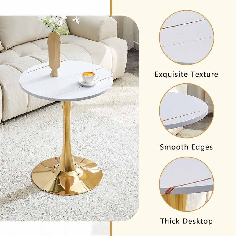 Round Tulip Dining Table, Kitchen Table with Thickened Tabletop, Bistro Table Circle Table Coffee Table