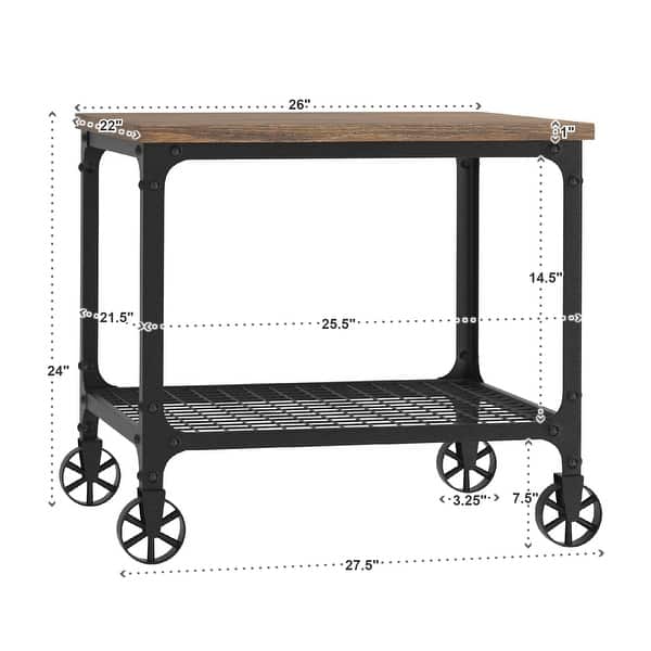 Nelson Rectangle Industrial Modern Rustic End Table by iNSPIRE Q Classic