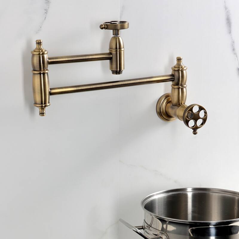 Wendell Two-Handle 1-Hole Wall Mount Pot Filler Faucet