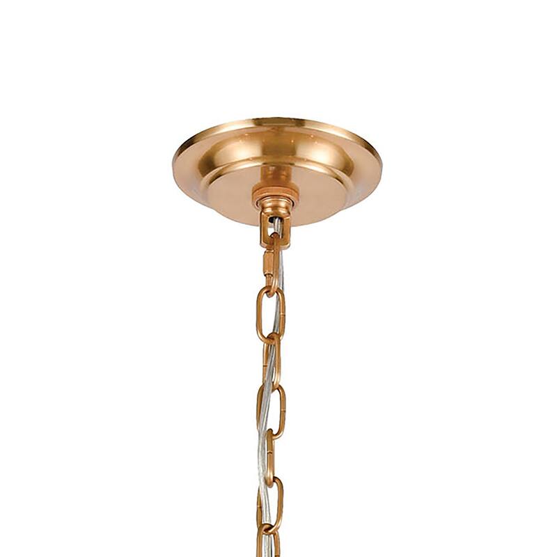 Abaca 24-inch Wide 5-Light Chandelier in Satin Brass
