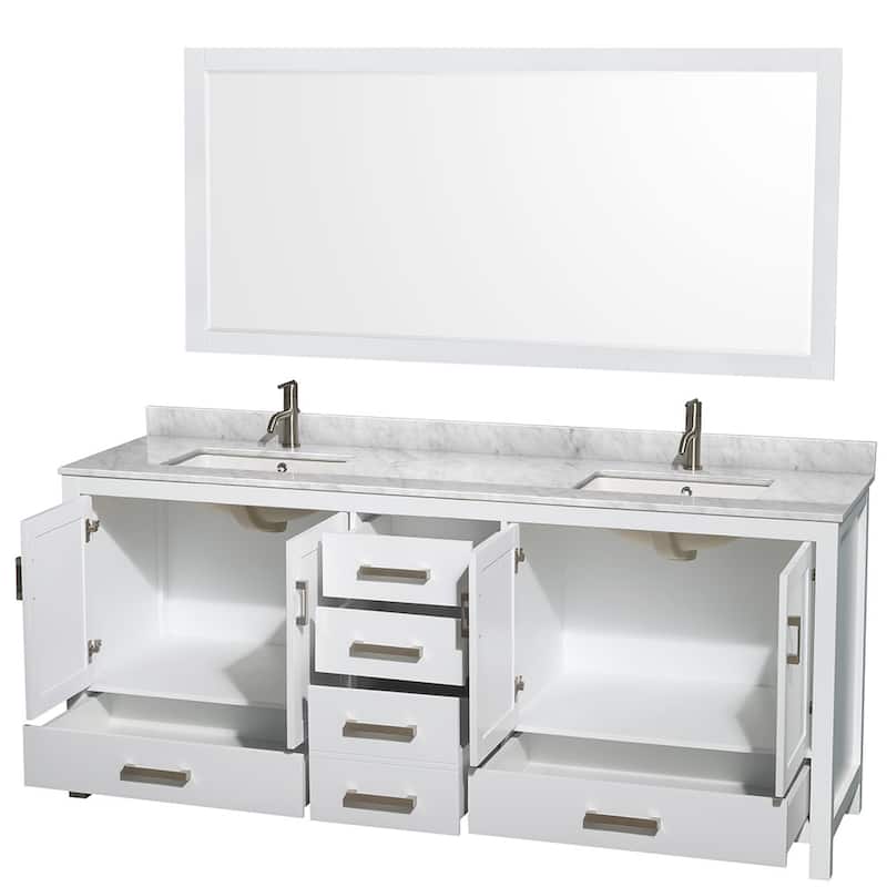 Wyndham Collection WCS141480DUNSM70 Sheffield 80" Free Standing Double