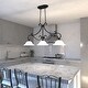 preview thumbnail 16 of 19, Monrovia 3L Linear Chandelier Island Pendant Light Fixture White Glass - 43.75-in W x 20.25-in H x 11.25-in D