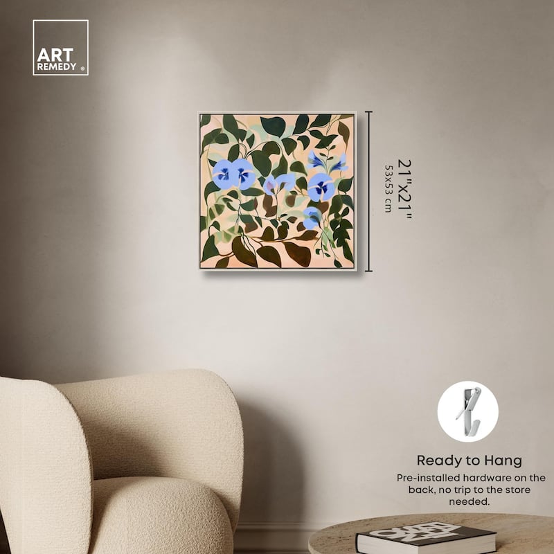 Naive Blue Flowers Canvas by Art Remedy