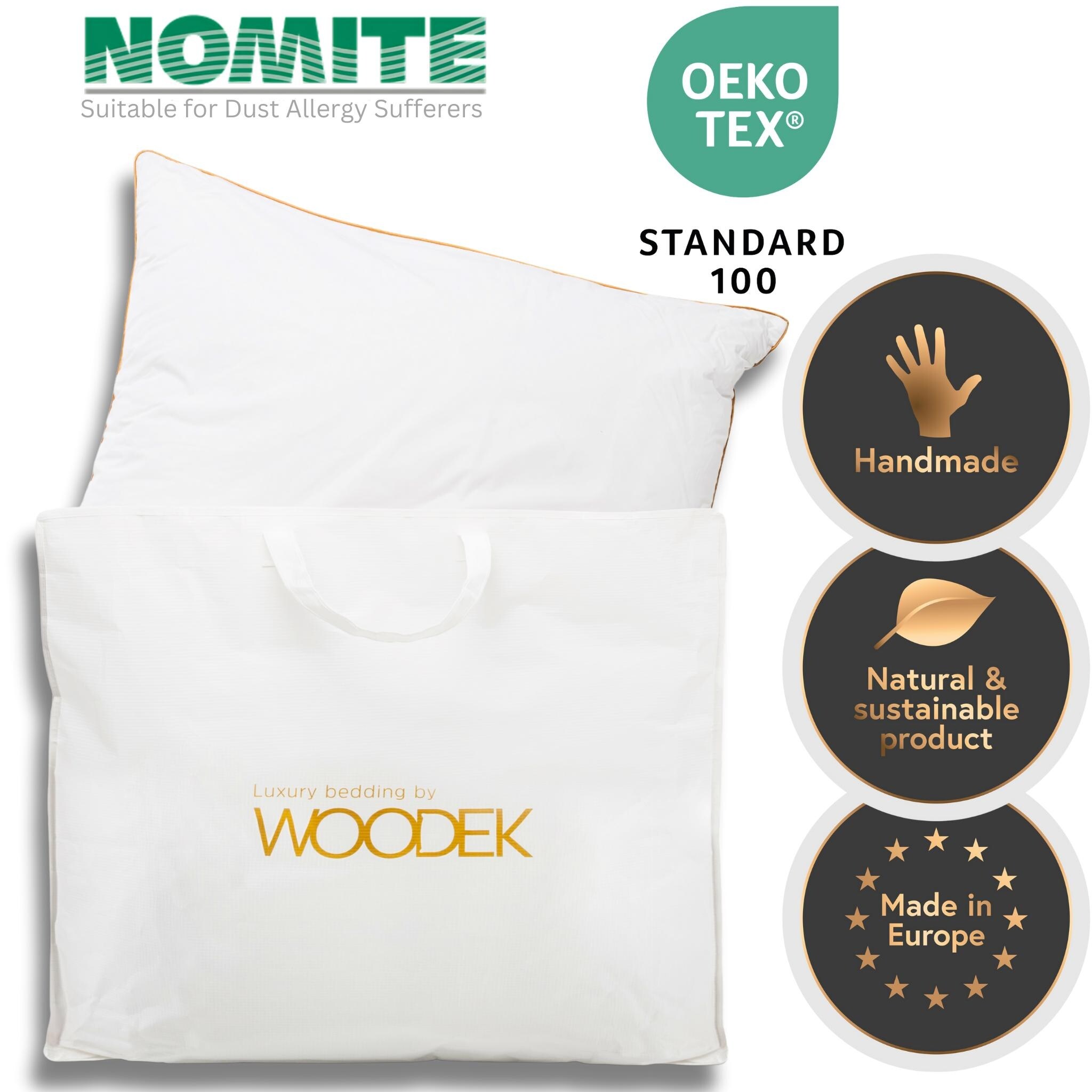 Luxe Down and Feather Pillow Queen 20x36 Inches - Premium