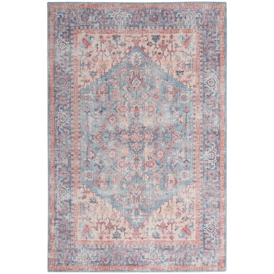 New Concept Washables Vintage Medallion Machine Washable Area Rug