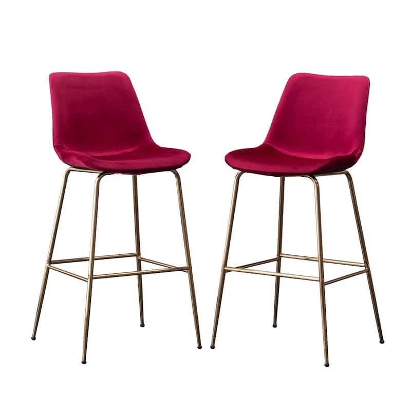 Modern Velvet 26.50 Counter Height Stool, Set of 2
