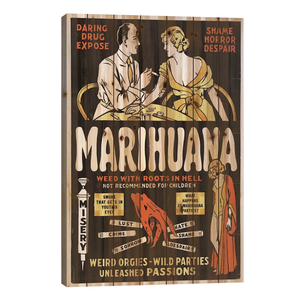Marihuana Film Poster II Print On Wood by Radio Days - Multi-Color