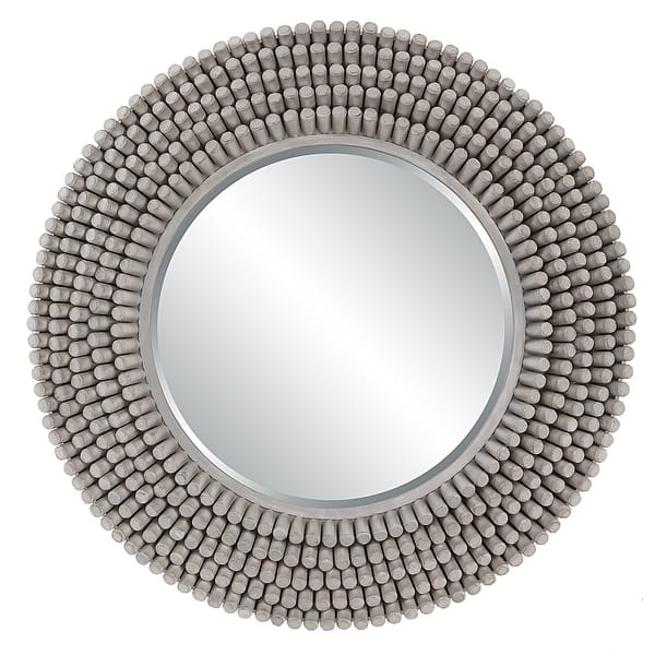 slide 2 of 6, Uttermost Portside Round Gray Mirror - 40"W X 40"H X 3"D Black