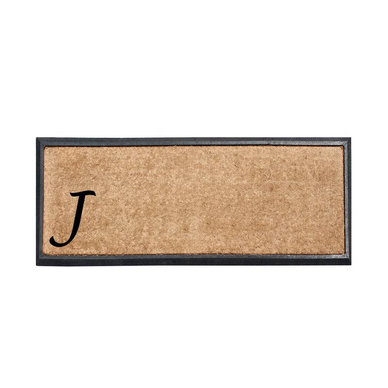 Rubber/Coir Molded Lucida 16-inch x 48-inch Monogrammed Doormat - monogrammed j