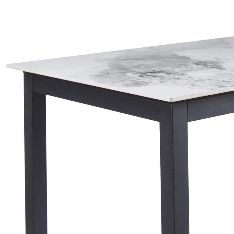 Mina Modern Sintered Stone Rectangular Kitchen Dining Table - Scratch Resistant with Heavy Duty Iron Base - Seats 4-8 People