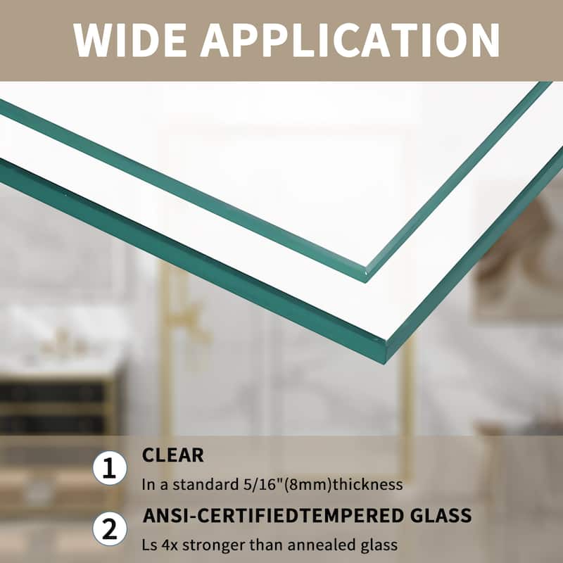 Modland 44-48" x 74'' Adjustable Sliding Shower Door, 5/16" SGCC Tempered Glass, Framed Enclosure with 304 Stainless Handle