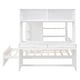 preview thumbnail 8 of 12, Full Size Loft Bed with a Stand-Alone Bed, Wood Guardrail Bed with Desk and Storage Wardrobe