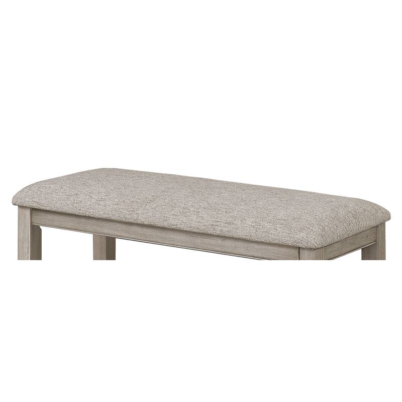 Counter Height Bench Footrest Upholstered Seat - Brown+Beige Gray,Tan+Brown