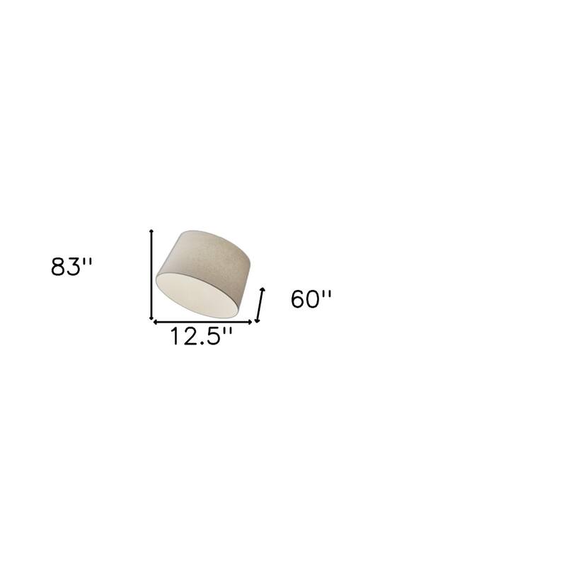 83"H Extra Tall Floor Lamp with Burlap Shade and Foot Switch Plug-In Metal Light for Living Room - 83”H x 12.5”W x 60”D