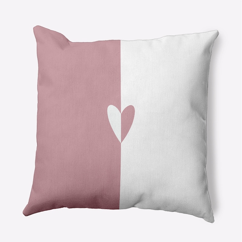 Modern Heart Valentines Day Decorative Throw Pillow - 20" x 20" - Romantic Purple