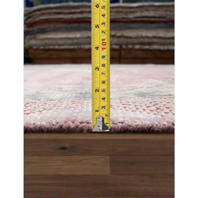 Pasargad Home Khotan Hand-Knotted Pink/Beige Wool Area Rug - 9' 2'' X 11'11''