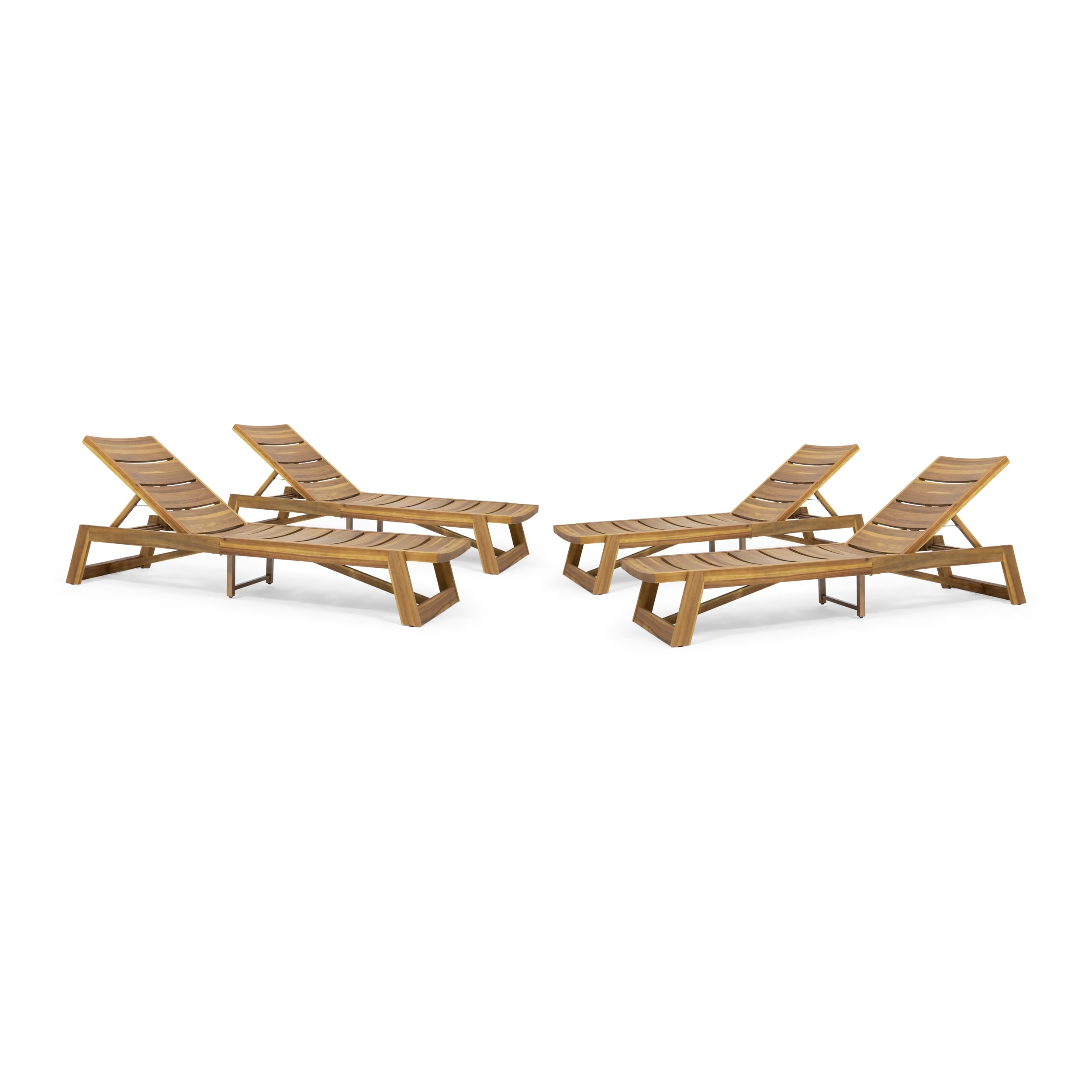Acacia Wood Maki Outdoor Chaise Lounge Set of 4-image