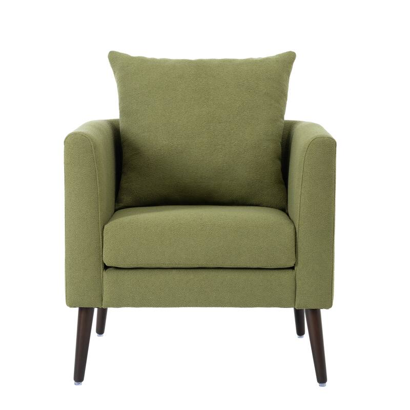 Modern Fabric Accent Chair with Wood Legs