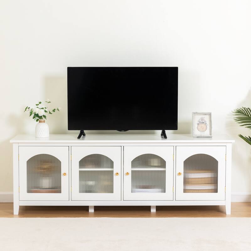 Stylish TVcabinet Entertainment CenterTV stand - Antique White