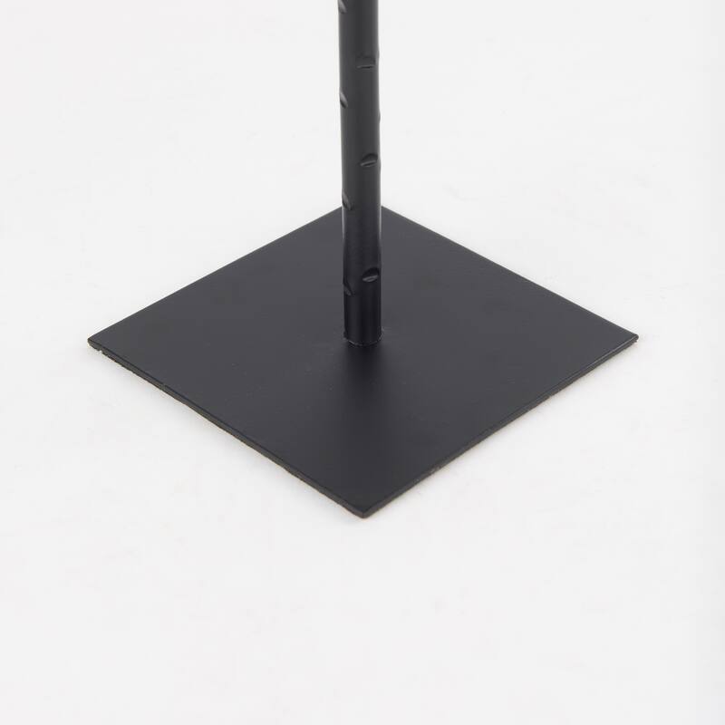 Porter 4.5L x 4.5W x 12.0H Small Black Iron Candle Holder