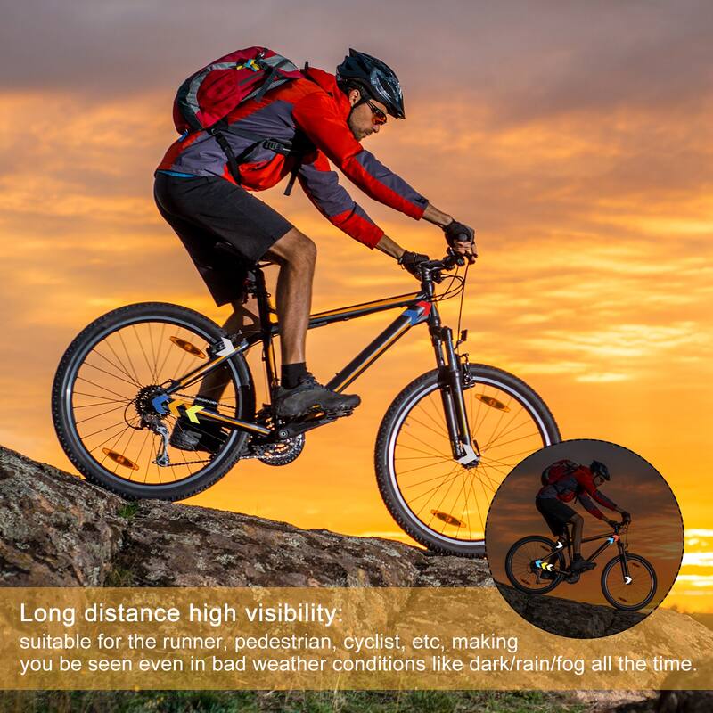 Reflective Stickers, 10 Pack 2.36 x 2.36 Inch Warning Arrow Reflector, Yellow