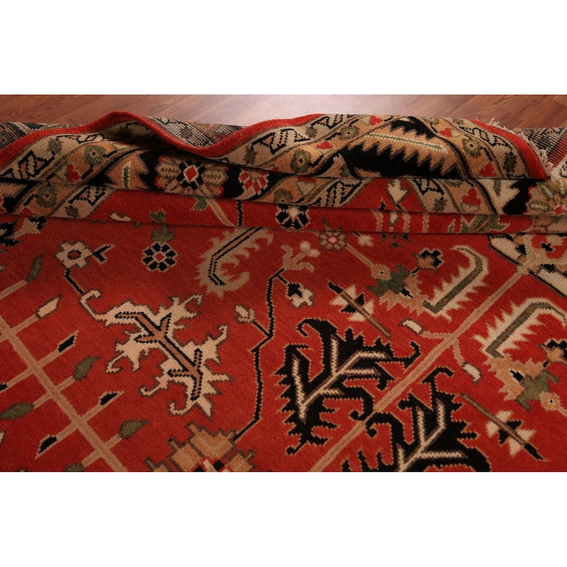 All-Over Orange Oushak Oriental Large Area Rug Handmade Wool Carpet - 11'10" x 14'7"