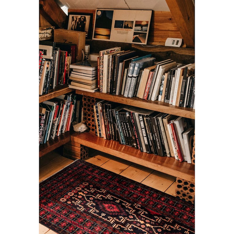 ECARPETGALLERY Hand-knotted Teimani Red Wool Rug - 4'1 x 9'3