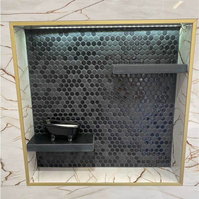 Eterna Penny 12x12 Glass Round Mosaic Tile - Floor, Wall, Backsplash